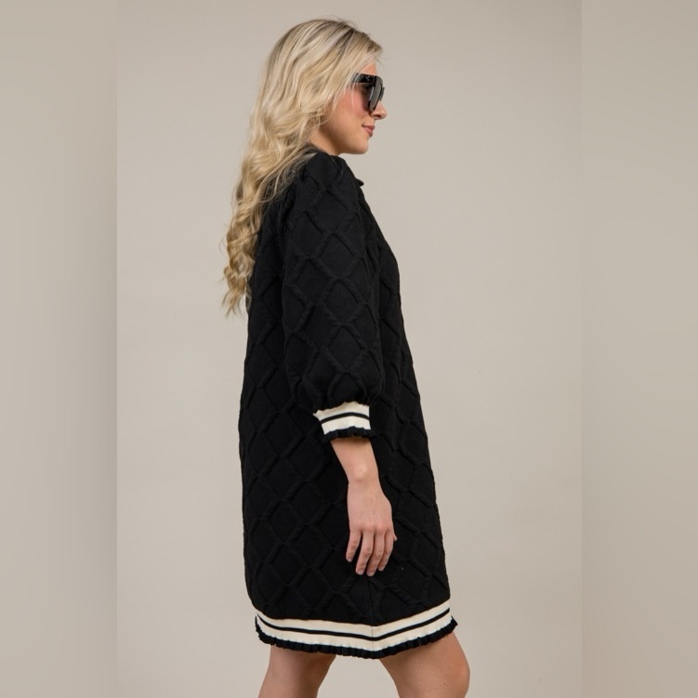 🔥entro - Lattice Textured Athletic Inspired Mini Dress - L - Picture 6 of 7